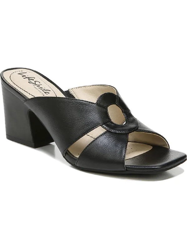 End Of Season Sale Thrill Womens Square Toe Slip On Block Heels