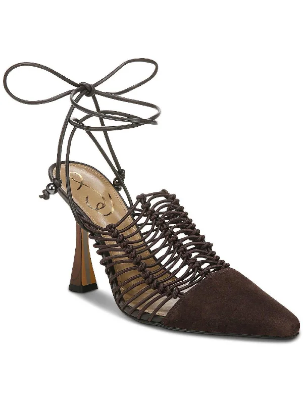 Women's Statement Shoes Trinity Womens Suede Ankle Wrap Pumps