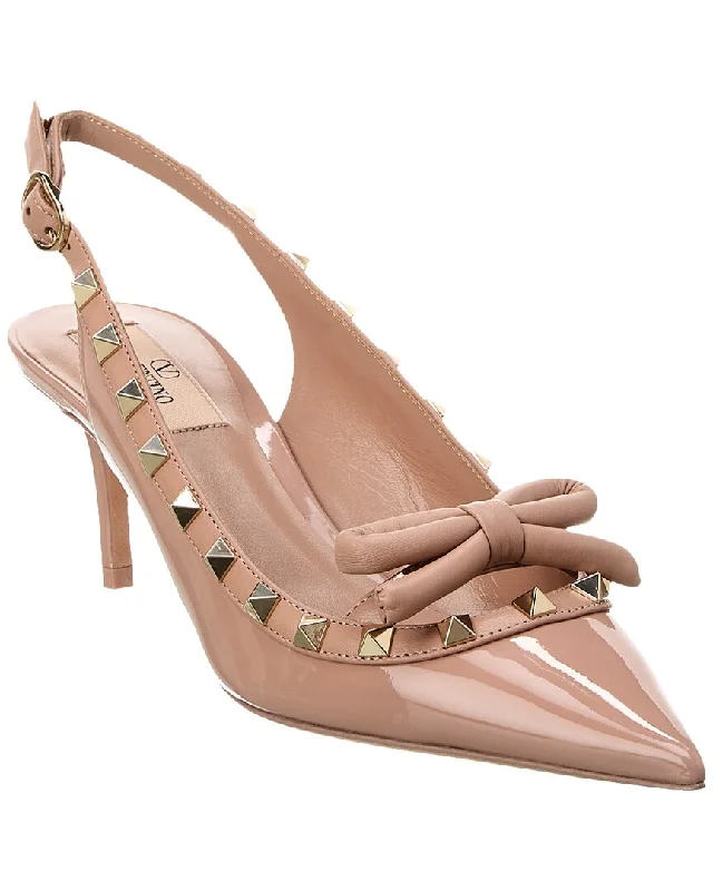 Romantic Fashion Discounts Valentino Rockstud 60 Patent Slingback Pump