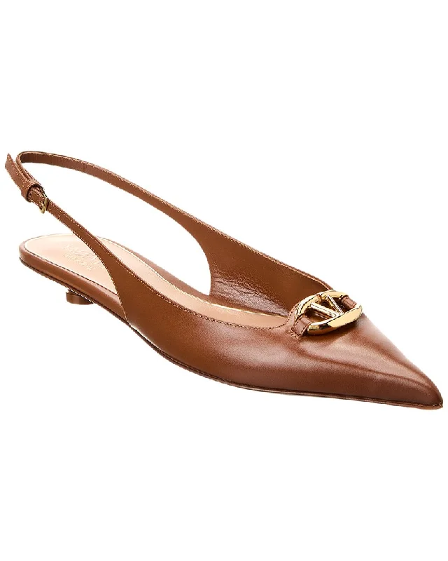 Seasonal Style Discounts Valentino VLogo Signature Leather Slingback Pump