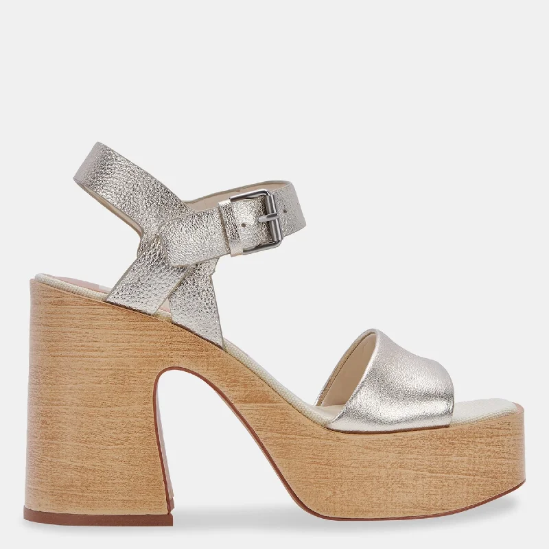 Seasonal Clearance WALLIS HEELS LIGHT GOLD LEATHER
