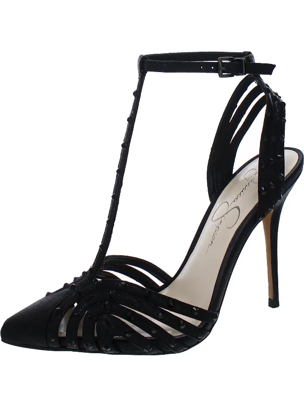 Women's Sleek Dress Shoes Wisata2 Womens Rhinestone Strappy Pumps