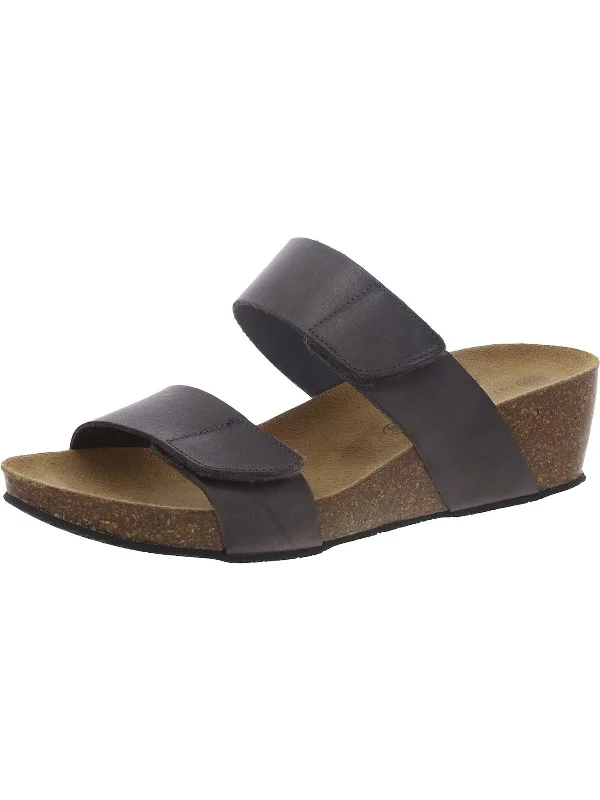 Big Savings Womens Faux Leather Slip On Wedge Sandals