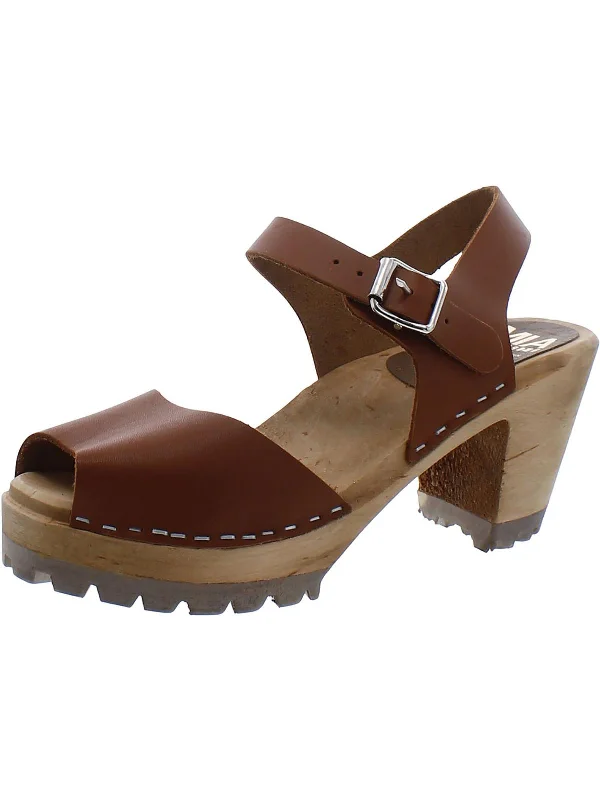 Durable Fashion Picks Womens Leather Ankle Strap Heel Sandals