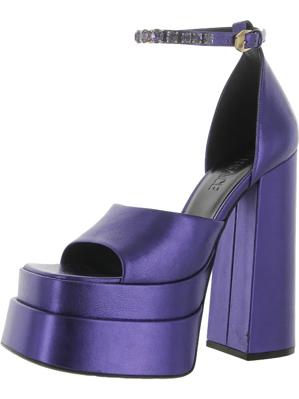 Women's Shoe Sale Womens Leather Ankle Strap Platform Heels