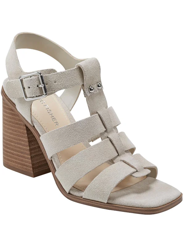 Season Sale Womens Leather Cushioned Footbed Ankle Strap