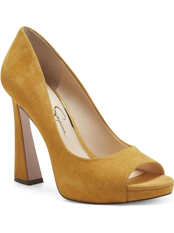 Modern Fashion Loafers Womens Suede Peep Toe Pumps