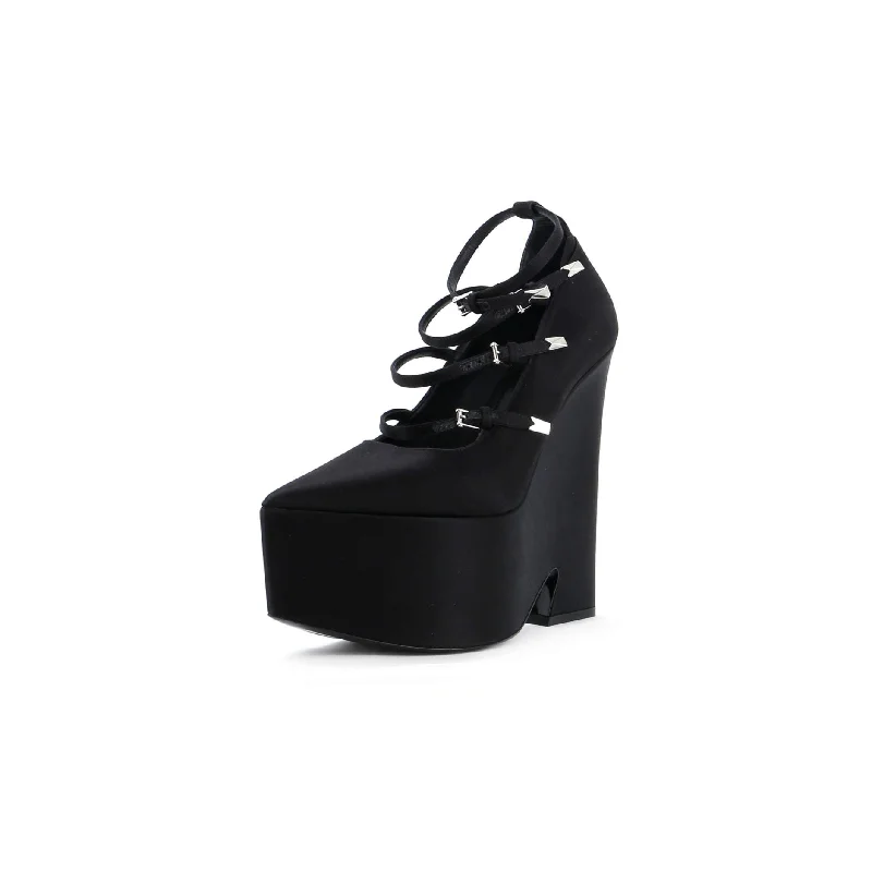 Bid Farewell To The Old Season Women's Tempest Pointed Platform Pumps Satin