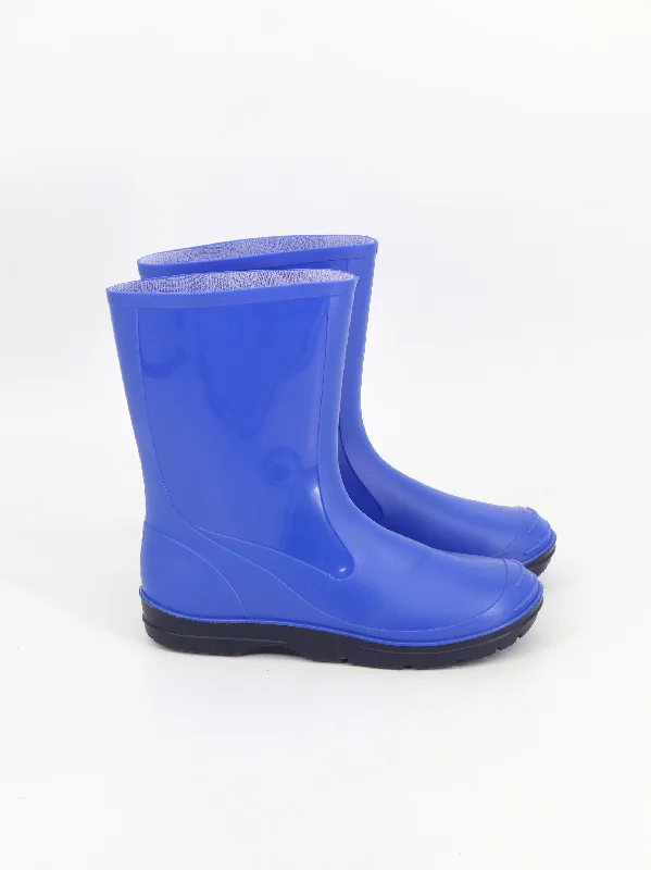 Unleash Your Style Women's Plain Rain Ankle Boots,Blue