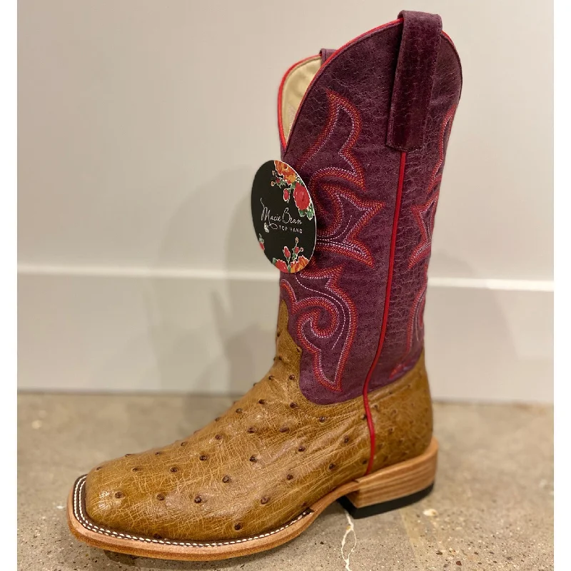 Chic Styles Anderson Bean Women's Antique Saddle FQ Ostrich Boots