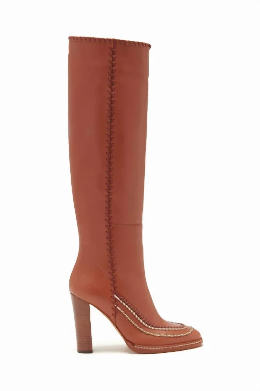 The Latest Trends Arlette Knee High Boot In Mahogany Brown