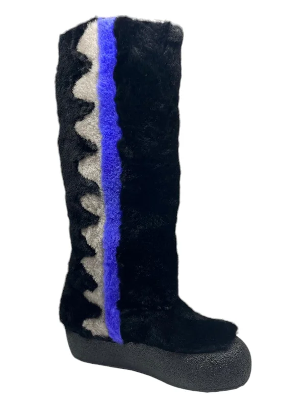 Final Sale Bally Chiora 6228435 Women's Black/Blue Fur Boots