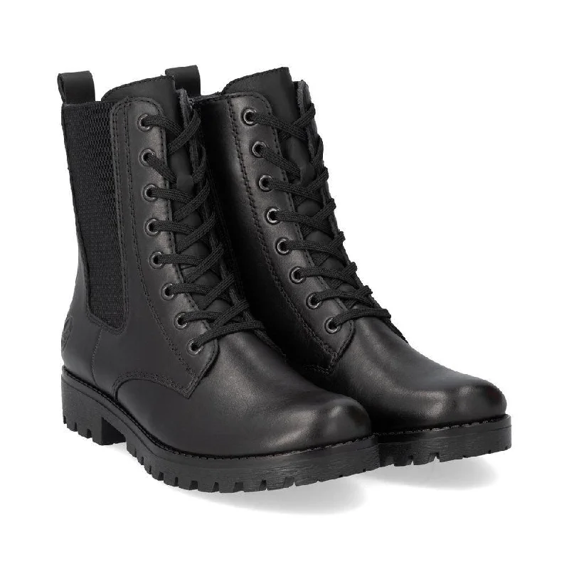 Best Women's Shoe Deals Black Mid Lace Up & Zip Boot