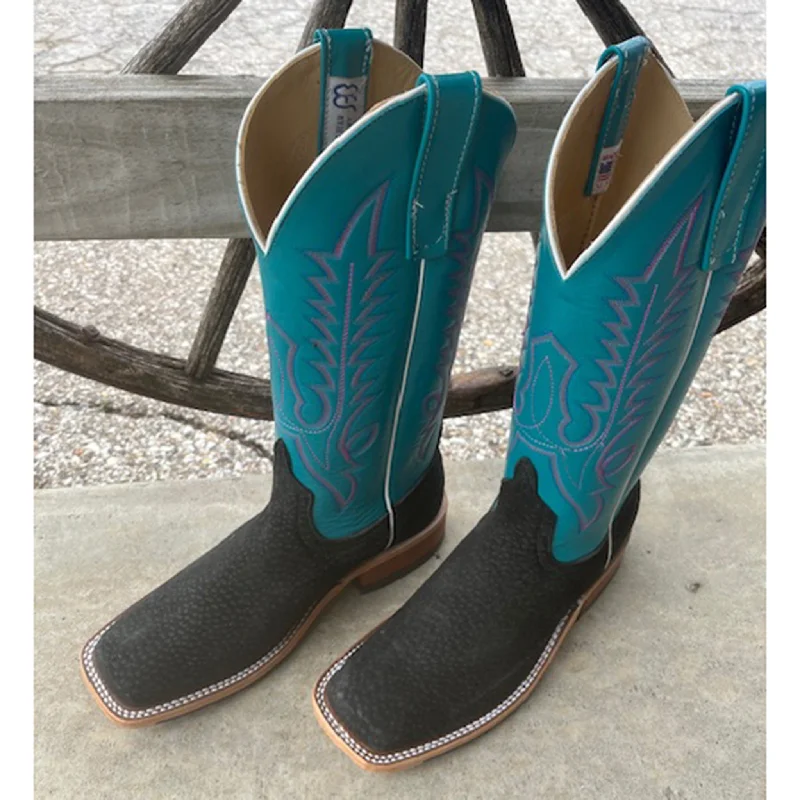 Premium Style Offers Anderson Bean Women's Black Carpincho & Teal Boots