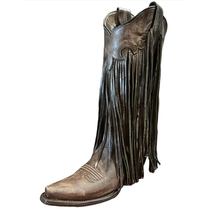 Glamorous Fashion Offers Corral Women's Brown/ Black Fringe Western Boot
