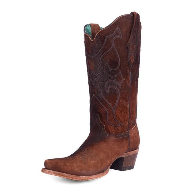 Chic Style, Always In Vogue Corral Women's Brown Lamb Snip Toe