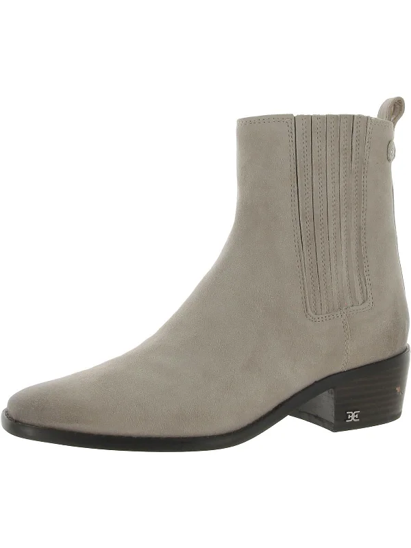 Sophisticated Street Style Offers Bronson Womens Suede Stacked Heel Ankle Boots