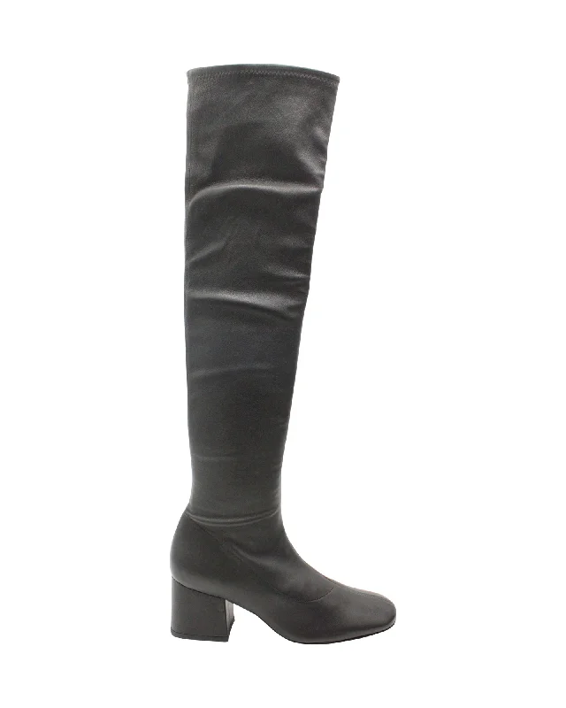 Chic Trend Collection By Far Carlos Over-The-Knee Boots in Black Leather
