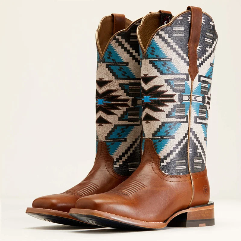 Exclusive Designer Shoes Sale Ariat Women's Choc/Turq Chimayo Square Toe