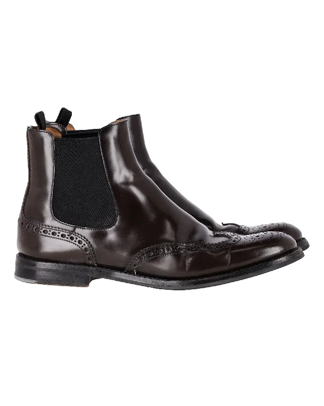 Weekend Exclusive Church's Ketsby Polished Chelsea Boots in Brown Leather