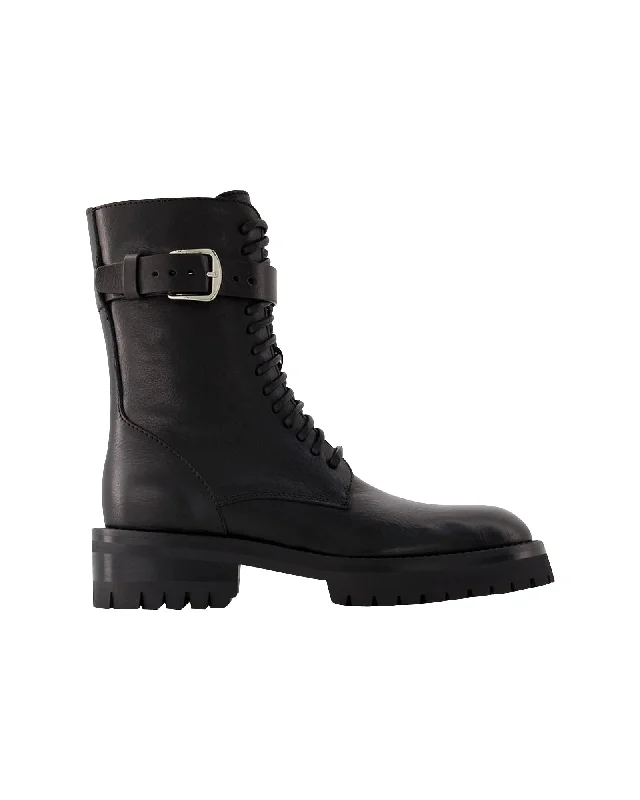 The Latest Fashion Trends Cisse Combat Boots - Ann Demeulemeester - Leather - Black