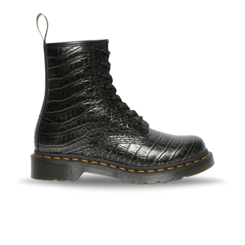 Daily Deals Dr. Martens Women's 1460 Croc Emboss - Gunmetal