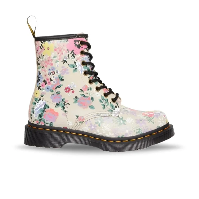 Hot Sale Dr. Martens Women's 1460 Floral Mash Up - Parchment Beige