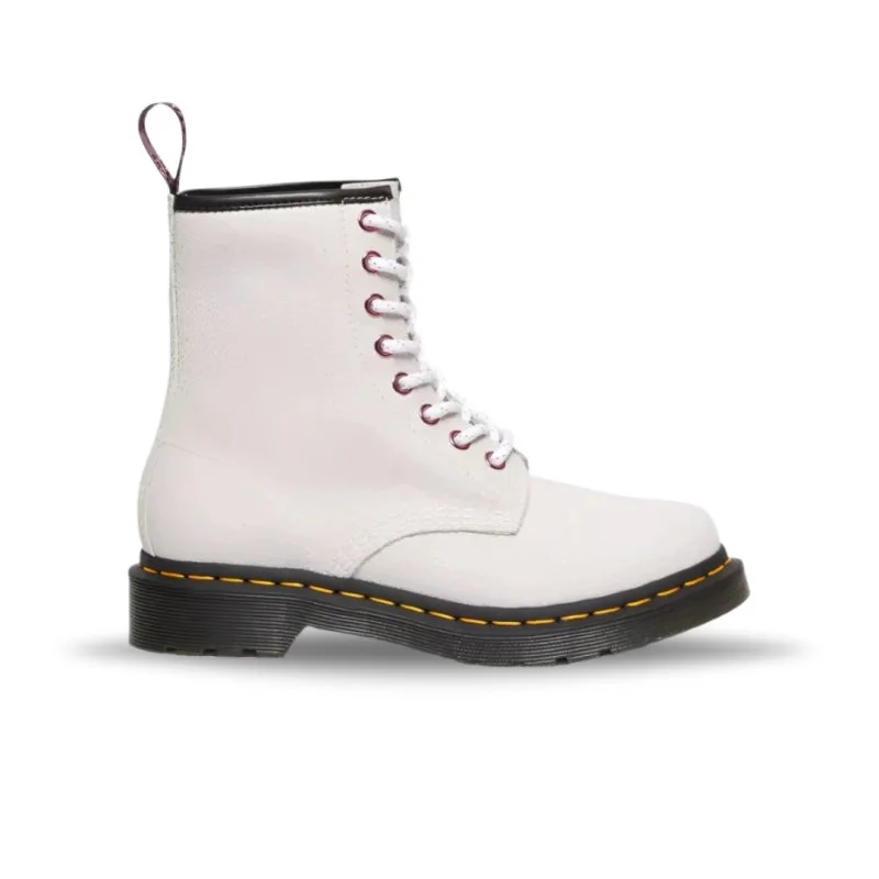 Daring Fashion Promotions Dr. Martens Women's 1460 - White Bejeweled