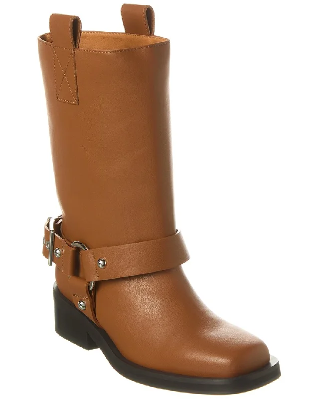 Trendy Pulse GANNI Biker Tubular Mid Shaft Boot