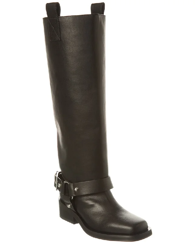 You'Ll Love Us Because GANNI Biker Tubular Under-The-Knee Boot