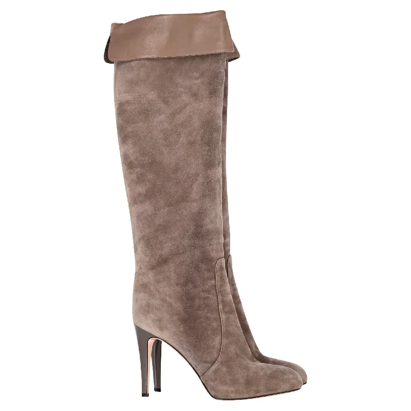 High-End Style Discounts Gianvito Rossi Knee Boots in Brown Suede