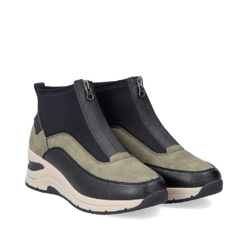 Hot Trends Green Front Zip Casual Boot