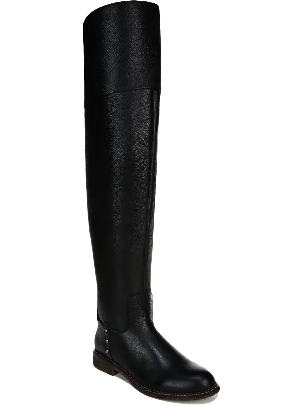 Break Fashion Norms Haleen Womens Leather Wide Calf Knee-High Boots