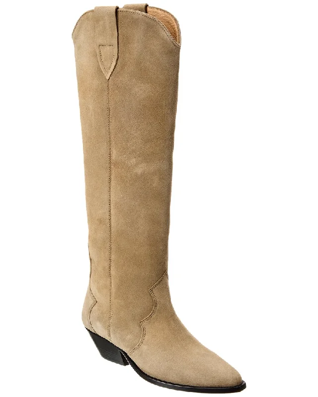 High-Quality Casual Shoes Isabel Marant Denvee Suede Knee-High Boot