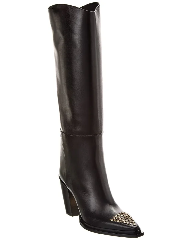 Step Ahead, Lead The Trend Jimmy Choo Cece 80 Leather Knee-High Boot