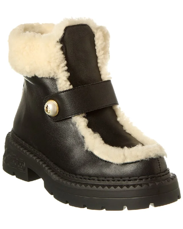 Affordable Shoe Fashion Jimmy Choo Shea Shearling & Leather Boot