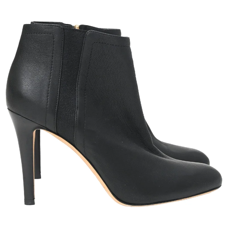 You'Ll Love Us Because Jimmy Choo Tito Pointed Ankle High Heel Boots in Black Leather