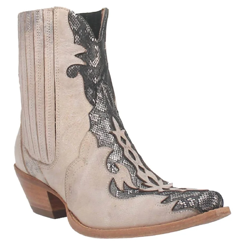 Unbeatable Prices Ladies Shay Western Cowboy Boot Booties In Bone