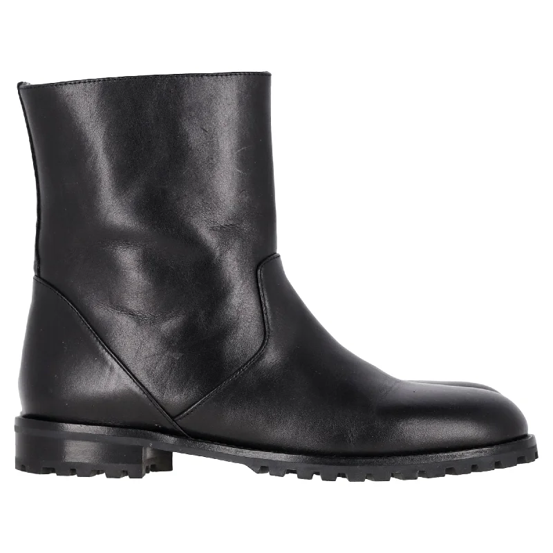 Chic Style, Always In Vogue Manolo Blahnik Motosa Ankle Boots in Black Calf Leather