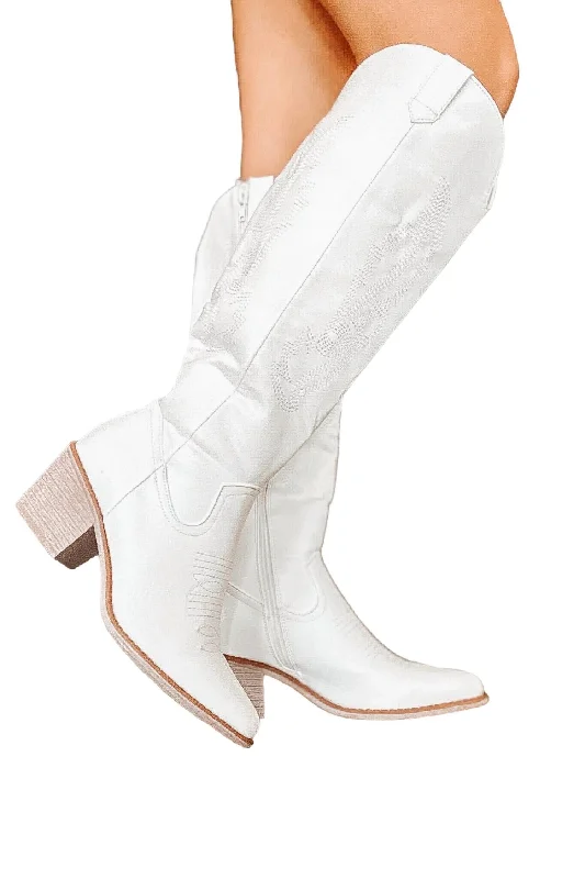 Women's Durable Footwear Nashville Night Out Cowgirl Boots In White