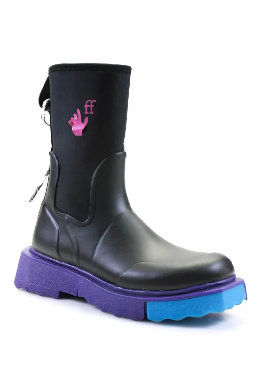 Hot Brand Discounts Off-White Rainbow Sole Ankle Boots in Black EUR 43 from eBay Endless Runway