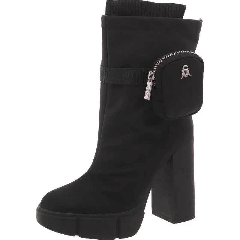 Holiday Attire Sale Rise Up Womens Nylon Block Heel Ankle Boots