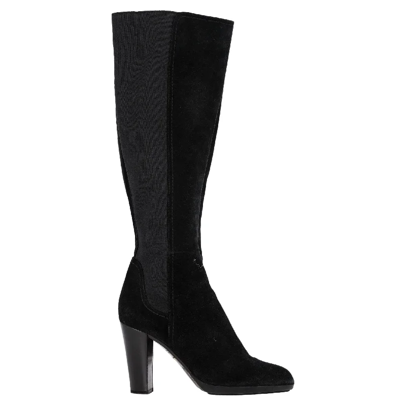 Discount Store Sergio Rossi Heeled Boots in Black Goat Suede