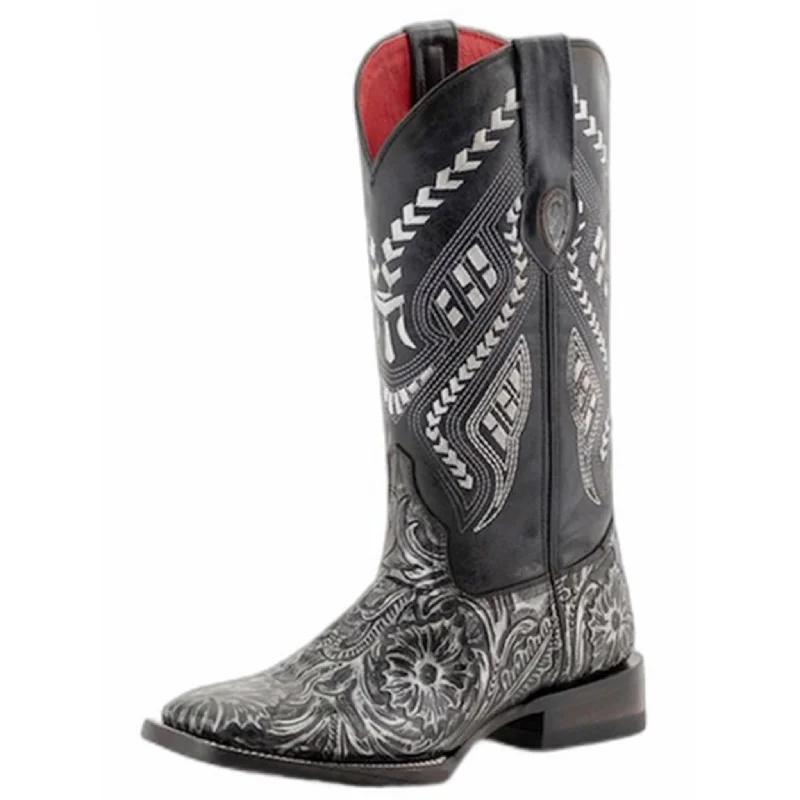 Soft Cushion Shoes Discount Ferrini Women's Silver Tooled Embossed Boots