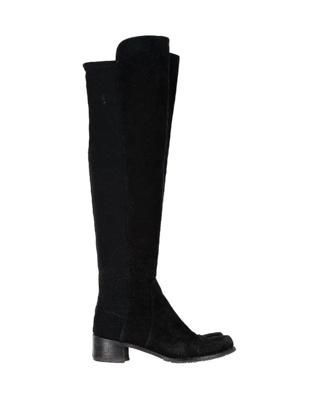 Limited-Time Shoe Deals Stuart Weitzman 5050 Knee Boots in Black Suede