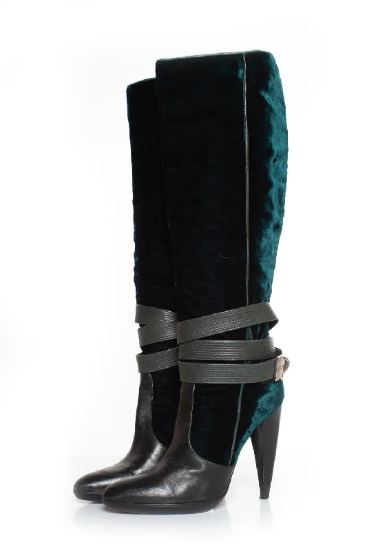 Hot Brand Discounts velvet strap boots