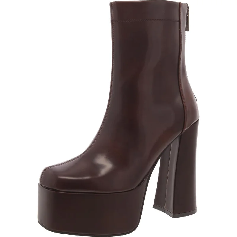 The Good Stuff Voyager Womens Faux Leather Zipper Ankle Boots