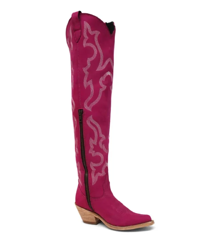 Ride The Style Wave Women's Alyssa Tall Boots In Fuchsia