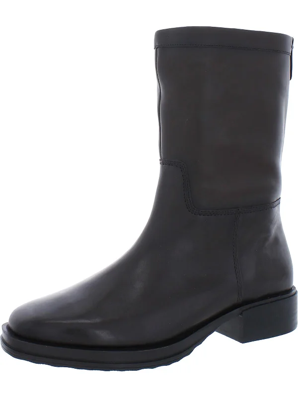 Best Deals Of The Season Womens Leather Square Toe Mid-Calf Boots