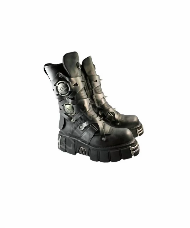 Unbeatable Deals Women's Leather Wedge Boot M-739 In Black